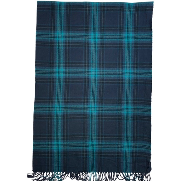 Banana Republic Plaid Scarf Wrap Shawl Fringe Cozy Soft Layering Punk Autumn - Picture 3 of 6